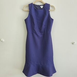J. Crew Navy Blue Polka Dot Sleeveless Midi Dress